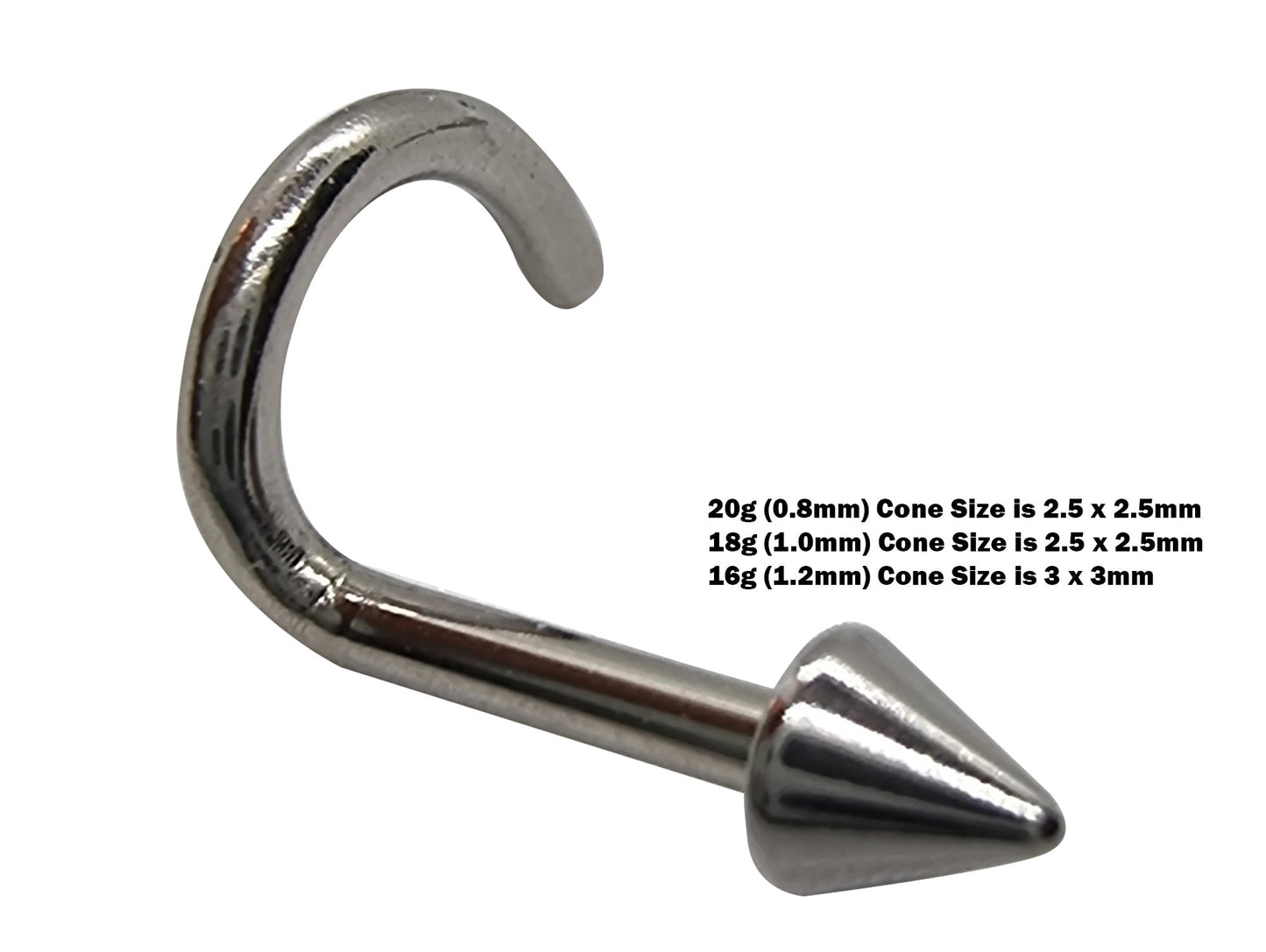 Titanium Nose Ring, Nose Studs - Customize 20g 18g 16g Nostril Screw Ring - Top part can be Cone, Spike, Gem or Multi Crystal - Nasal Studs