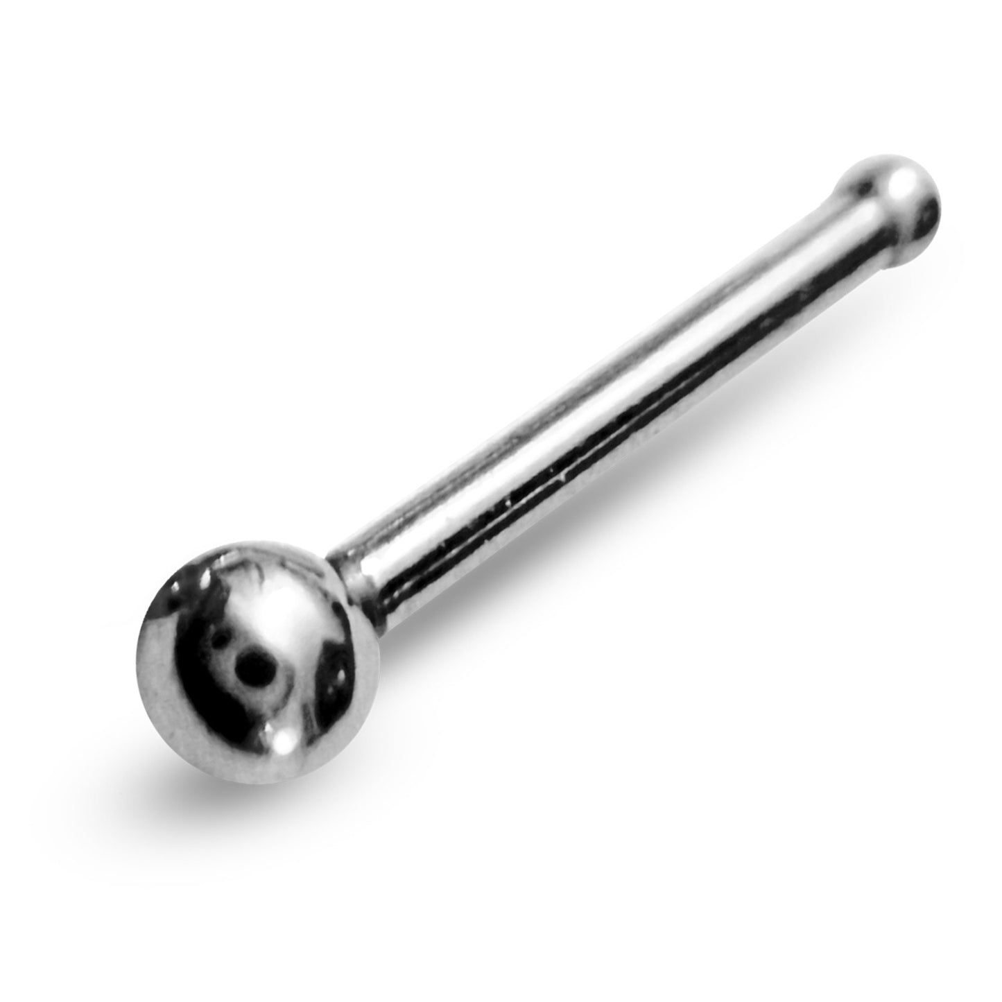 Titanium Nose Pin, Nose Studs - Nose Bone Stud Round - Nose Piercing Size 20G (0.8mm) - Available in Black, Gold, Silver, Rose Gold Colour