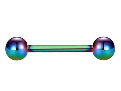 Titanium Industrial Barbell Earrings Piercing Bars – 18g, 16g, 14g (1.0, 1.2 & 1.6mm) - Barbell Stud Tongue, Nipple, Cartilage, Helix