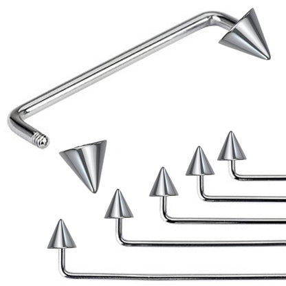 Spike Surface Piercing Jewelry, Staple Barbell - Dermal Bar for Skin Piercing Body Modification and Body Jewellery