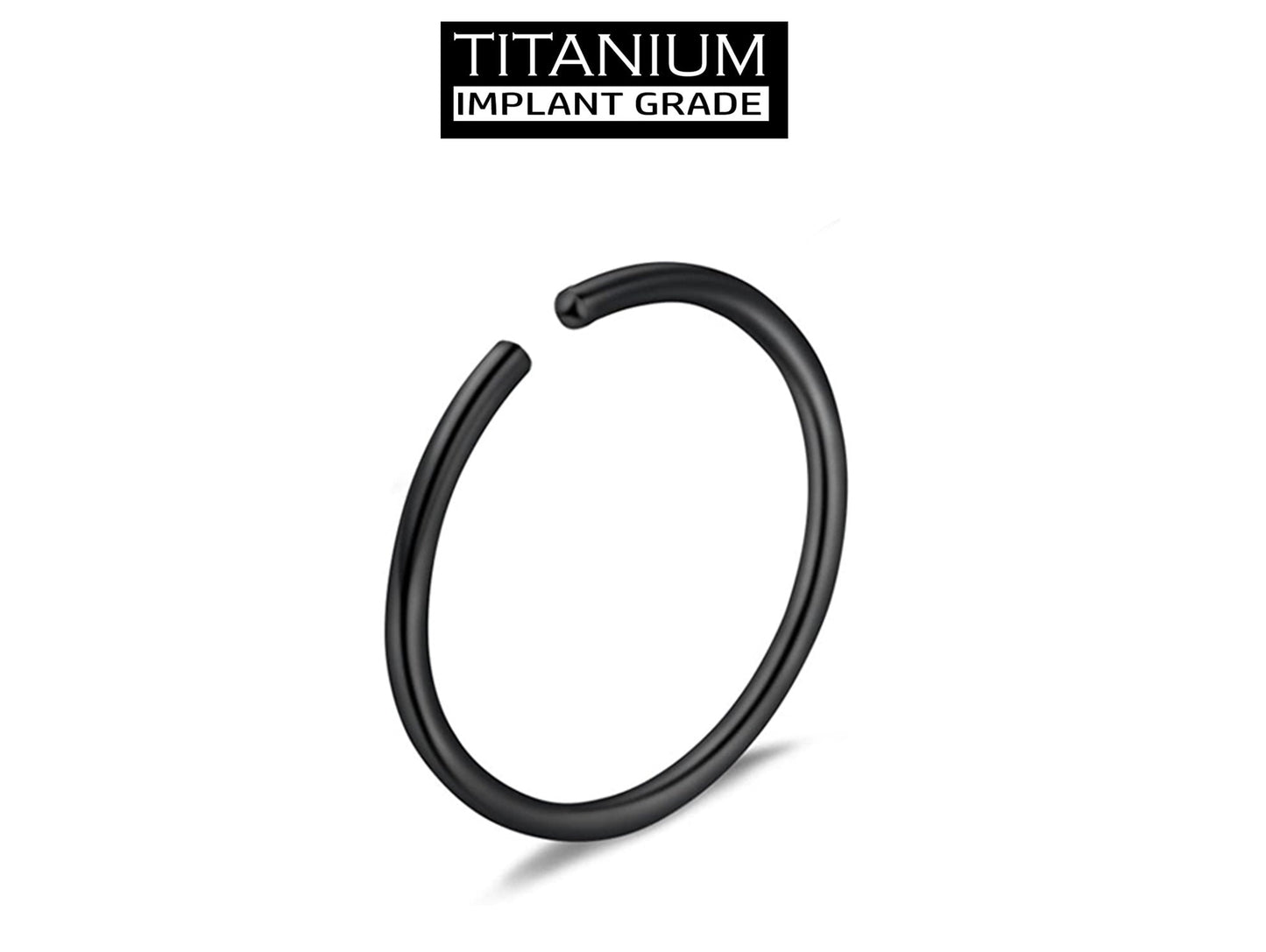 Titanium Nose Ring, Hoop Earrings - Nose Piercing 20g, 18g - Small Thin Hoop Piercing for Nose and Ear, Helix, Cartilage, Tragus.