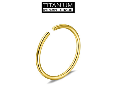Titanium Nose Ring, Hoop Earrings - Nose Piercing 20g, 18g - Small Thin Hoop Piercing for Nose and Ear, Helix, Cartilage, Tragus.