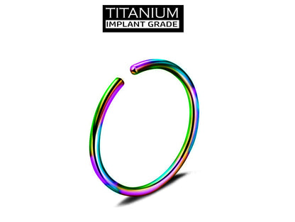 Titanium Nose Ring, Hoop Earrings - Nose Piercing 20g, 18g - Small Thin Hoop Piercing for Nose and Ear, Helix, Cartilage, Tragus.