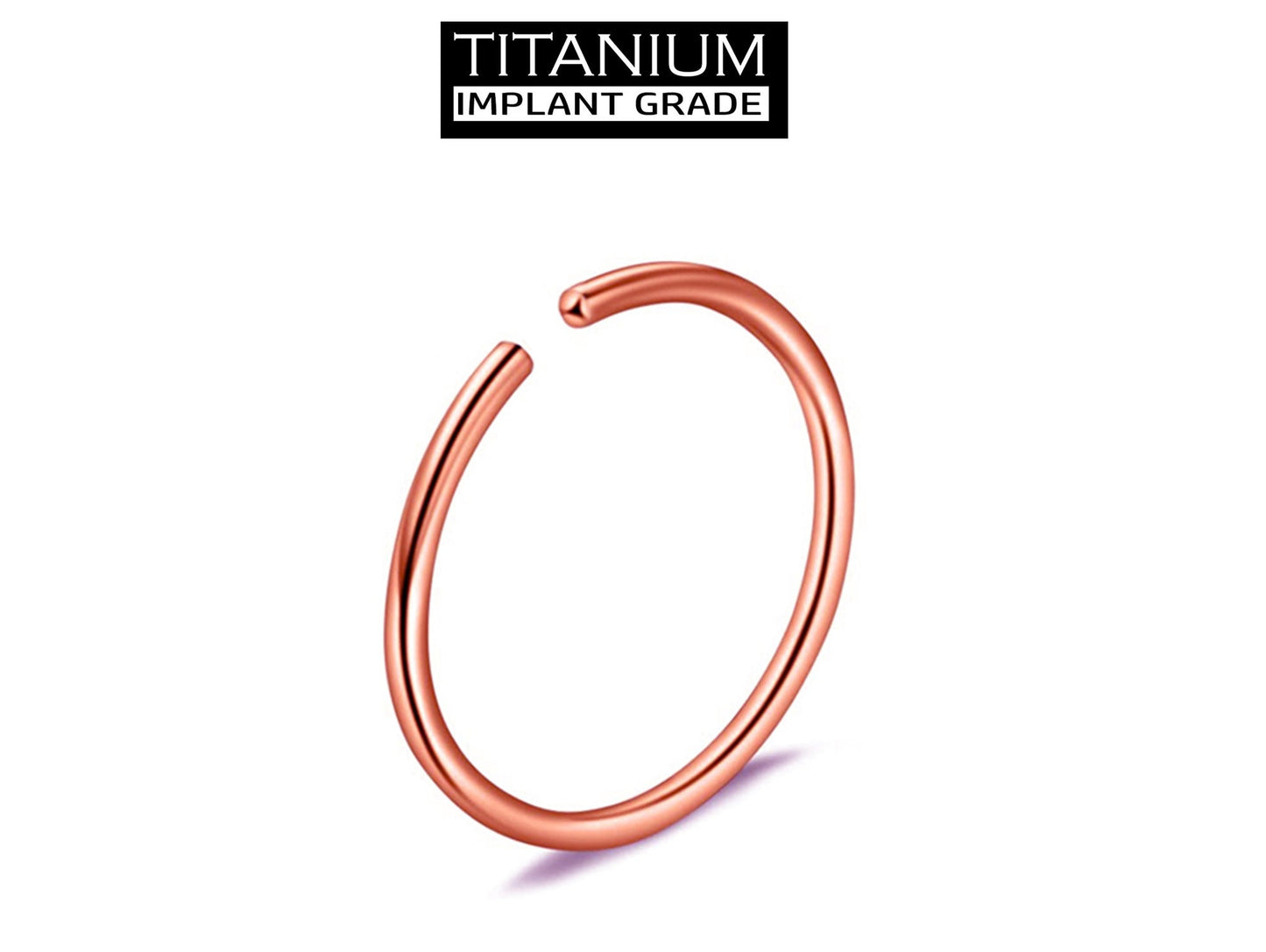 Titanium Nose Ring, Hoop Earrings - Nose Piercing 20g, 18g - Small Thin Hoop Piercing for Nose and Ear, Helix, Cartilage, Tragus.
