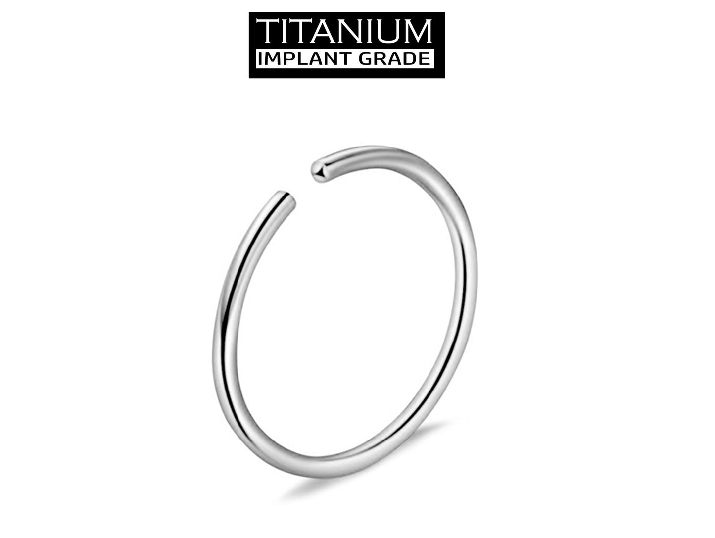 Titanium Nose Ring, Hoop Earrings - Nose Piercing 20g, 18g - Small Thin Hoop Piercing for Nose and Ear, Helix, Cartilage, Tragus.