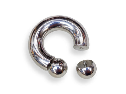 Prince Albert Jewelry PA Rings Circular Horseshoe Barbell Piercing with Custom Balls - Body Jewellery 16ga to 00ga - Large Size
