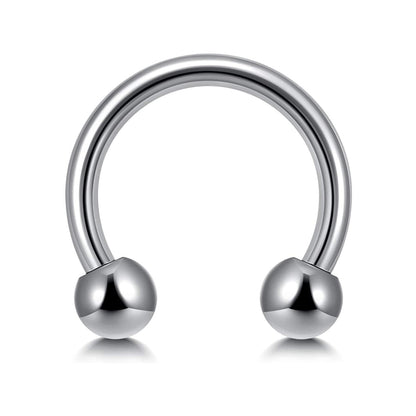 Horseshoe Nose Ring, Circular Barbell Piercing- Horseshoe Septum - 00G, 0G, 1G, 2G, 4G, 6G, 8G, 10G, 12G, 14G 16G, 18G - Sizes 6mm to 19mm