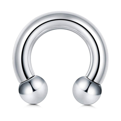 Horseshoe Nose Ring, Circular Barbell Piercing- Horseshoe Septum - 00G, 0G, 1G, 2G, 4G, 6G, 8G, 10G, 12G, 14G 16G, 18G - Sizes 6mm to 19mm