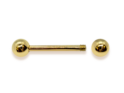 14G (1.6mm) | 14K Solid Gold Nipple Barbell Piercing Body Jewellery