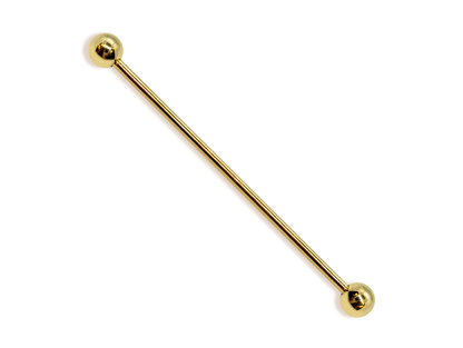 16G (1.2mm) | 14K Solid Gold Industrial Barbell, Scaffold Piercing Body Jewellery