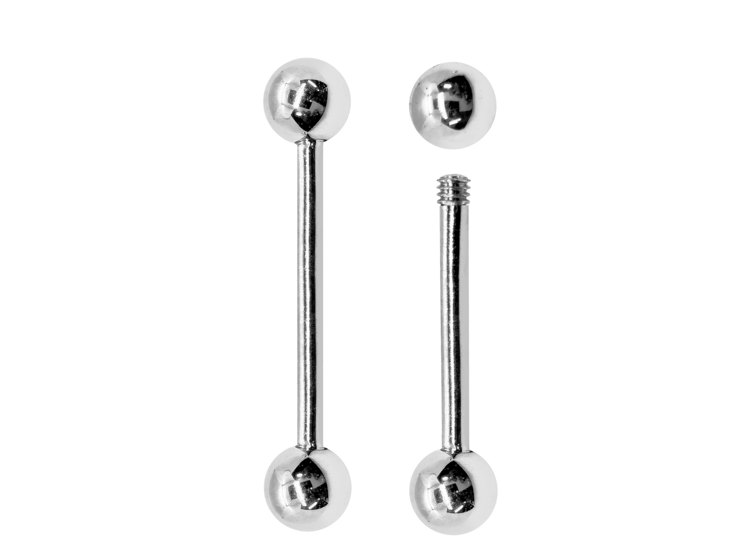 14K White Gold Tongue Barbell Piercing Body Jewellery  | 14G (1.6mm)