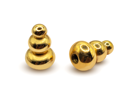 14K Gold Piercing Loose Part Triple Tower Design for 14G Labrets, Nipple, Barbell Jewellery - Handmade Gold Body Jewelry Piercing