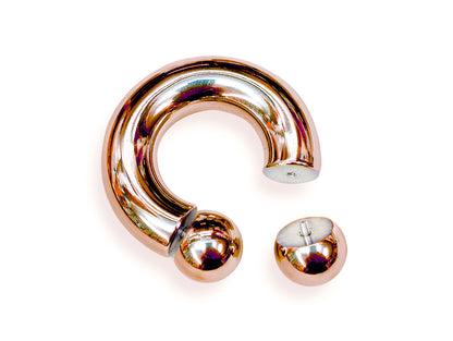 Rose Gold Horseshoe Septum ring - Titanium Nose Ring - 00G, 0G, 1G, 2G, 4G, 6G, 8G, 10G, 12G, 14G 16G, 18G - Size 6mm to 19mm