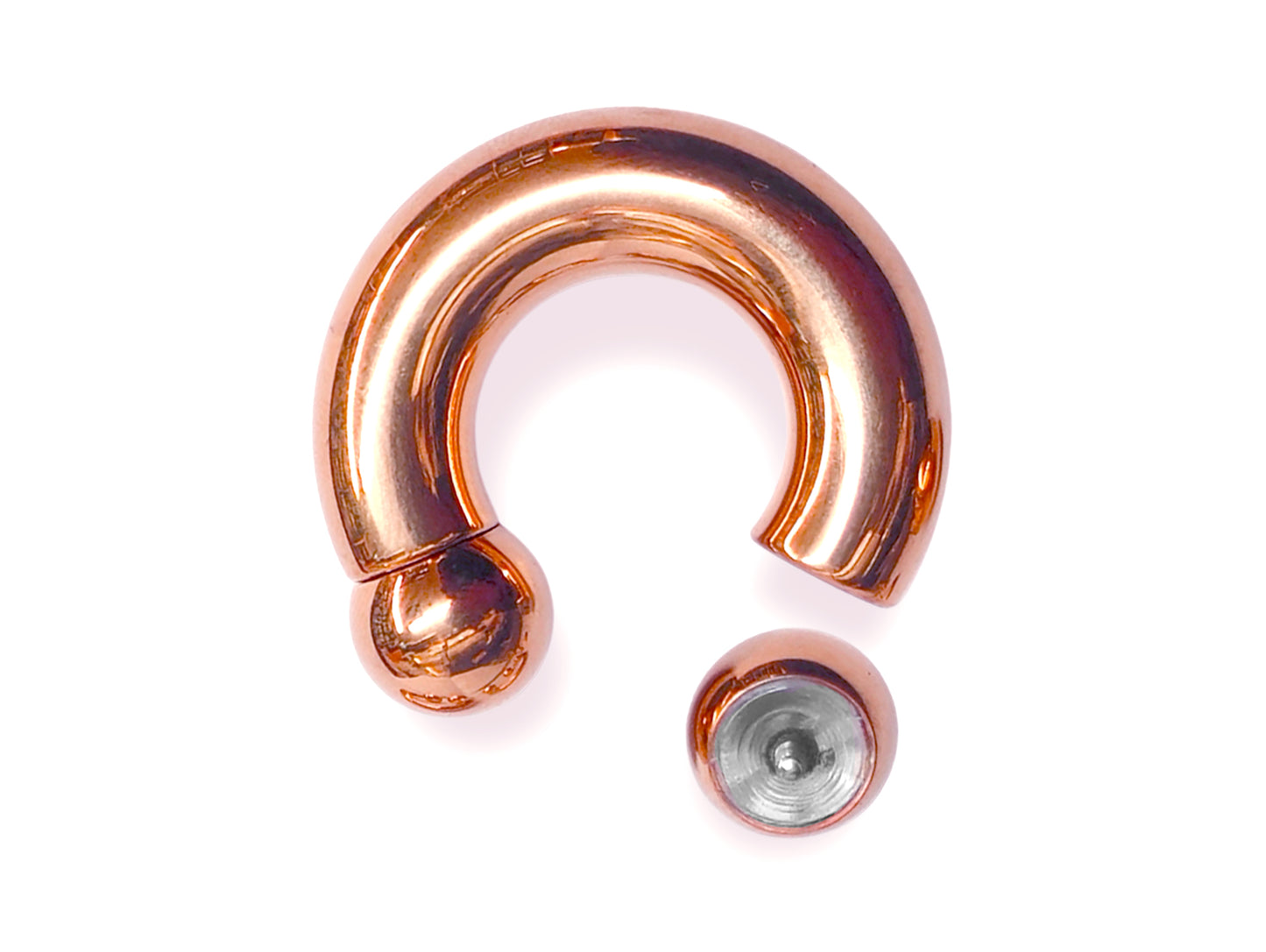 Rose Gold Horseshoe Septum ring - Titanium Nose Ring - 00G, 0G, 1G, 2G, 4G, 6G, 8G, 10G, 12G, 14G 16G, 18G - Size 6mm to 19mm