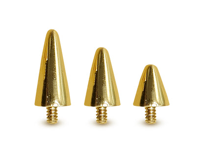 14K Solid Gold Spike Loose Part Piercing for Internally Threaded 16G Nipple Barbell Piercing, Lip Labret Studs, Horseshoe Ring