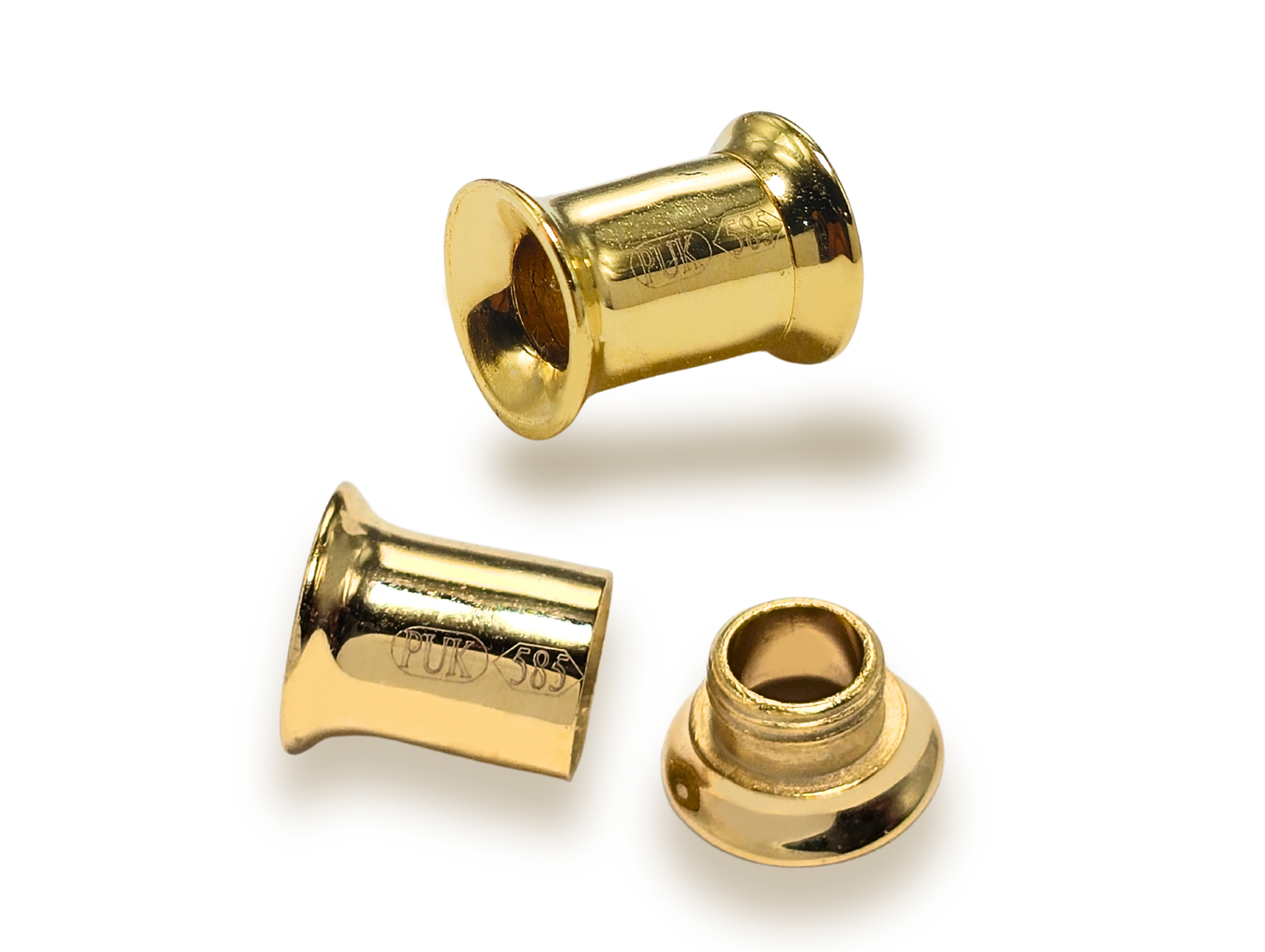 14K Gold Double Flare Plugs Stretching Kit, Ear gauges, Flesh Tunnels - Lobe Plugs - 1pc each order