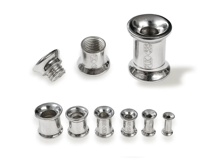 14K White Gold Double Flare Plugs Stretching Kit, Ear gauges, Flesh Tunnels - Lobe Plugs - 1pc each order