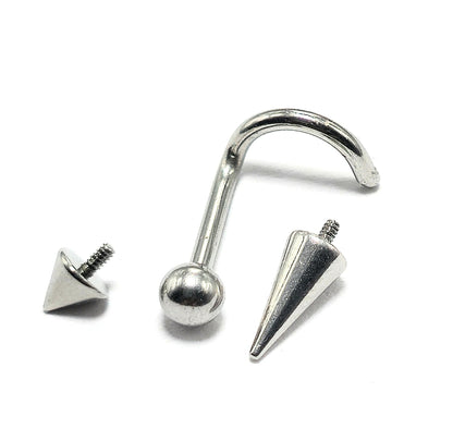 Titanium Nostril Nose Piercing, Nose Screw - 18G Internally Threaded in Ball Spike and Cones