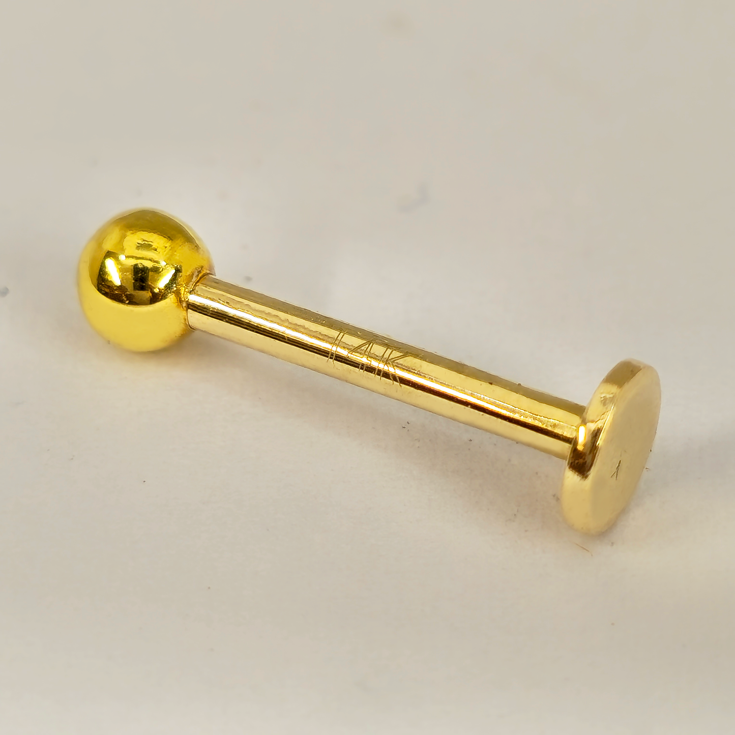 14K Gold Labret Stud Lip Piercing Jewellery, Cartilage Earring with custom ball size - 1pc each order
