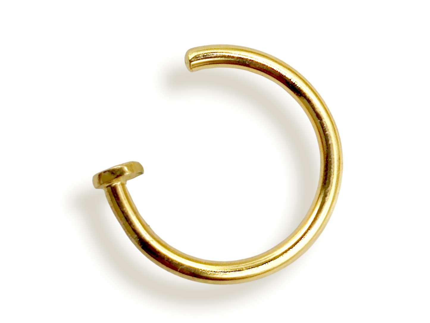 14K Gold Nose Ring, Nose Hoop Piercing