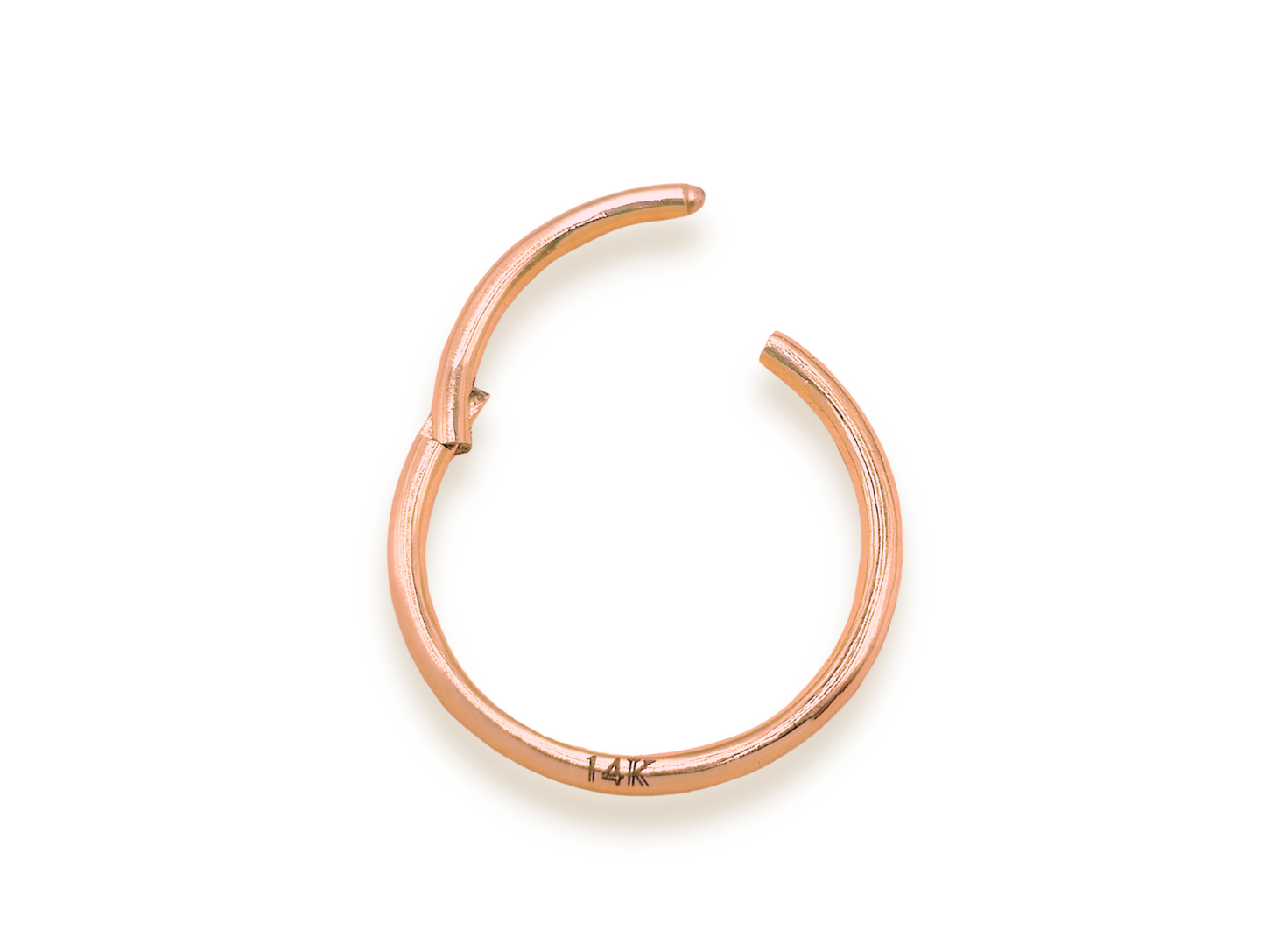 14K Rose Gold Clicker Hoops Nose, Lip Piercing Hinged Ring - Body Jewellery - 1pc each order