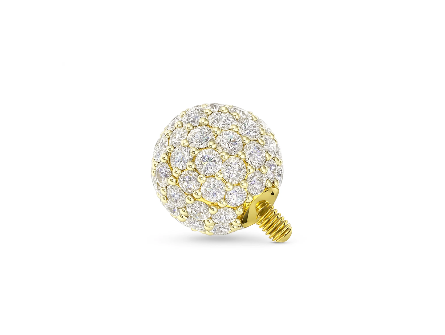 14K Gold Sparkle Ball Crystals for 16G Internally Threaded Piercing Balls