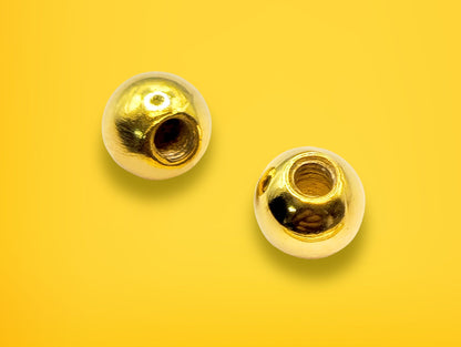 Gold Threaded Piercing Ball made from solid 14K Gold Piercing Replacement for Barbells, Labret studs, Bent Bar, Externally Threaded Piercing