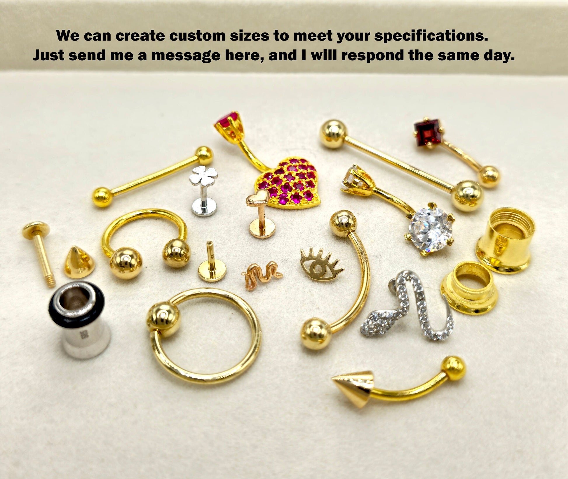 14K Gold Opal Eyebrow Barbell – Internally Threaded Piercing Jewelry