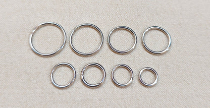 14K White Gold Septum Clicker Hoops Nose Hoop, Lip Piercing Hinged Ring - Body Jewellery  - 1pc each order