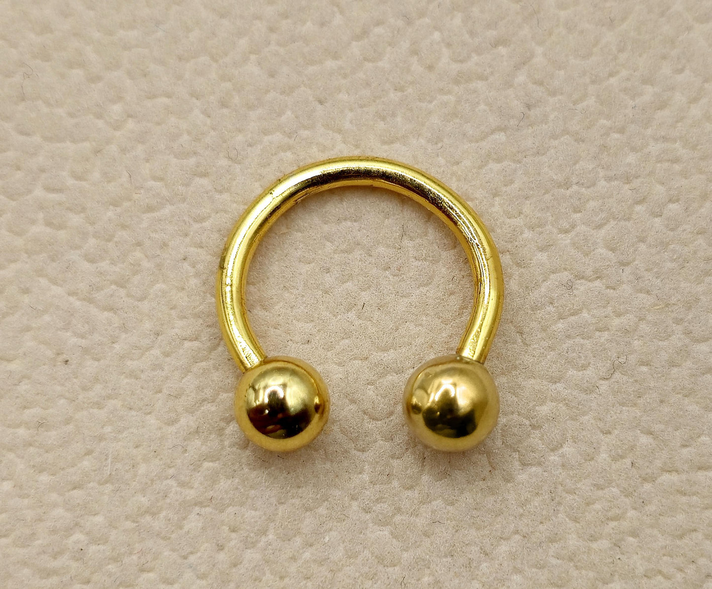 14K Gold Septum Jewelry Nose Piercing, Circular Barbell CBB Lip Ring Body Jewellery