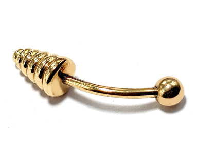 14K Gold Spike Eyebrow Jewellery Spring Design 16G Body Piercing Curved Barbell combination of custom size ball end - 1pc each order