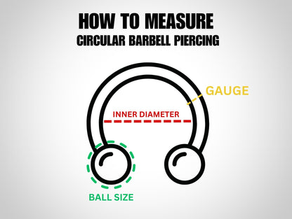 14K Gold Horseshoe Barbell, 16G Circular Barbell with Dangle Charm Gemstone Piercing for Septum - Inner Diameter size 8mm - 1pc each order