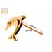 18K Gold Pin Dolphin Design - Finest Quality in Gold Nose Jewelry