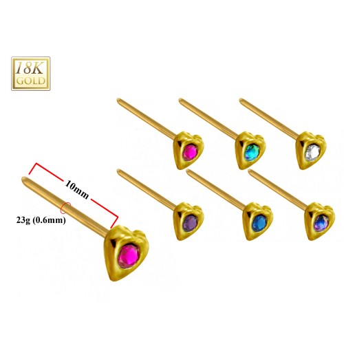 18K Gold Nose Pin - Nose Jewellery made of Solid Gold & the Highest Quality Crystals