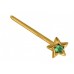18K Gold Nose Pin - Star Design with Highest Quality Crystals - Finest in Gold Nose Jewelry