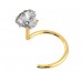 18K Gold Nose Ring - Highest Quality Crystals Heart Shape - Hand Set & Hand Polished - Finest Quality Gold Nose Jewlery