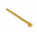 18K Gold Straight Nose Pin Plain Gold Ball, Nose Stud Piercing, Nose Jewelry made of Solid Gold