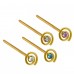 18K Gold Pin - Infinity Loop Design with Highest Quality Crystals Hand Set - Nose Jewelry made of Solid Gold
