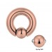 Surgical Steel 316L Rose Gold Captive Bead Hoop Ring with Spring Ball Quality tested by Sheffield Assay Office England