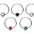Captive Bead Ring, Captive Ball Earrings – Ball Closure Ball with Dimple Gem Ball - Piercing for Septum, Eyebrow, Nipple, Lip and More ‐ Quality tested by Sheffield Assay Office England