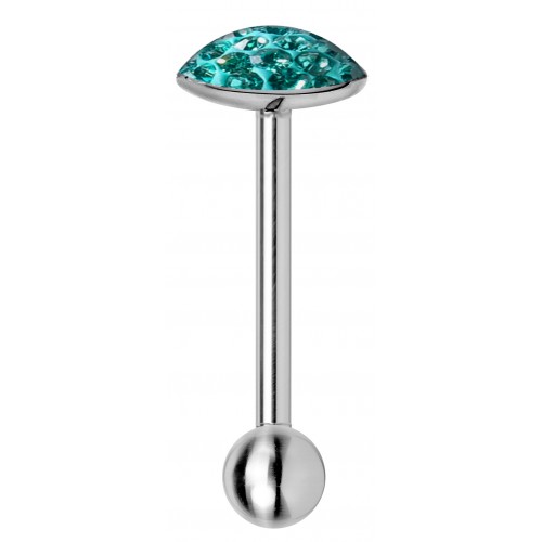 Surgical Steel 316L Multi Crystal Straight barbell - Swarovski Crystals - Epoxy Coated ‐ Quality tested by Sheffield Assay Office England
