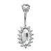 Sterling Silver Oval Shape Flower CZ Crystal Studded Belly Bars 1.6mm / 14G - Various Colours ‐ Quality tested by Sheffield Assay Office England