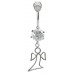 Sterling Silver Dangle Guardian Angel Charm Belly Bars 1.6mm / 14G - Various Colours ‐ Quality tested by Sheffield Assay Office England