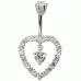 Surgical Steel Belly Bars 1.6mm / 14G with Silver Open Heart Center CZ Crystals - Various Colours ‐ Quality tested by Sheffield Assay Office England