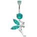 Sterling Silver Tinkerbell CZ Crystal Belly Bars 1.6mm / 14G - Various Colours ‐ Quality tested by Sheffield Assay Office England