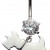 Sterling Silver Charm Dog CZ Crystal Belly Bars 1.6mm / 14G - Various Colours ‐ Quality tested by Sheffield Assay Office England