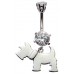 Sterling Silver Charm Dog CZ Crystal Belly Bars 1.6mm / 14G - Various Colours ‐ Quality tested by Sheffield Assay Office England