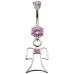 Sterling Silver Guardian Angel CZ Crystal Belly Bars 1.6mm / 14G - Various Colours ‐ Quality tested by Sheffield Assay Office England