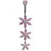 Sterling Silver Jeweled Flower Dangle CZ Crystal Belly Bars 1.6mm / 14G - Various Colours ‐ Quality tested by Sheffield Assay Office England