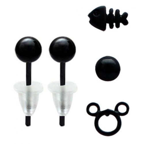 Black Coated UPVC Various Fashion Stud Earrings with Various Logo Design